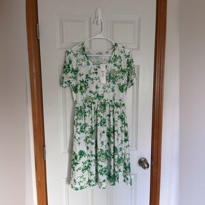 Green floral dress